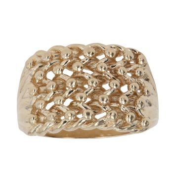 9ct Yellow Gold Five Row Keeper Ring