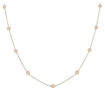 9ct Yellow Gold 1.00ct Brilliant Cut Lab Grown Diamond Rubover Chain 18"