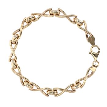 9ct Yellow Gold Crossover Link Bracelet 7.5"