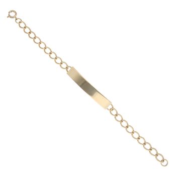 9ct Yellow Gold Curb ID Bracelet 8.5"