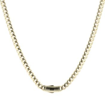 14ct Yellow Gold Monaco Curb Classic Plain Lock Chain 16"