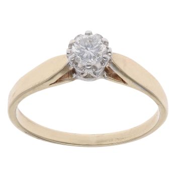 9ct Yellow Gold 0.25ct Brilliant Cut Diamond Solitaire Ring