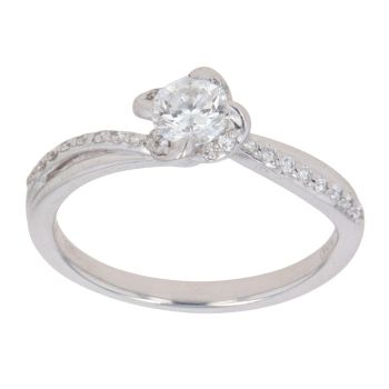 18ct White Gold 0.41ct Brilliant Cut Diamond Solitaire Ring