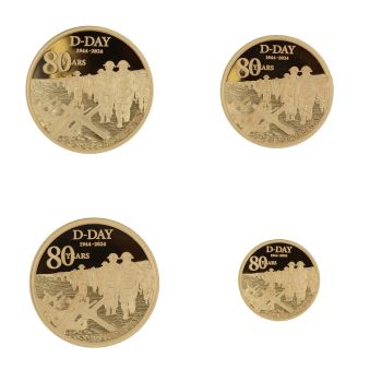 2024 The 80th Anniversary Of D-Day Alderney Four Coin Set Boxed
