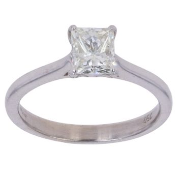 18ct White Gold 1.15ct Princess Cut Diamond Solitaire Ring