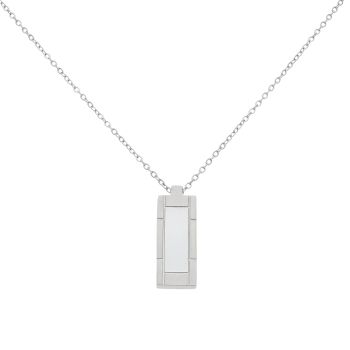 Unique & Co Stainless Steel Bar Pendant And Chain 20"