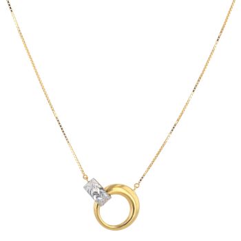 22ct Yellow and White Gold Infinity Loops Pendant and Chain 18"