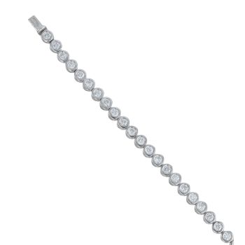 18ct White Gold 2.00ct Brilliant Cut Diamond Tennis Bracelet 7"