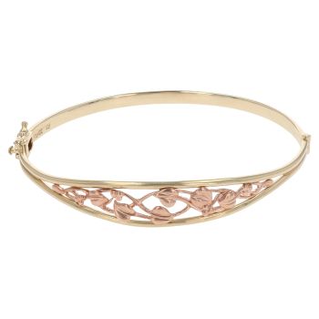 9ct Yellow and Rose Gold Tree Of Life Clogau Hinged Bangle