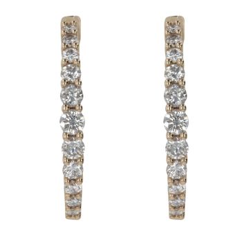9ct Yellow Gold 0.75ct Brilliant Cut Lab Grown Diamond Hoop Earrings