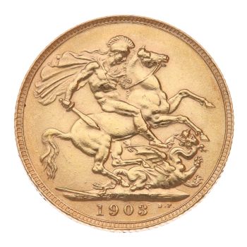 1903 Edward VII Large Head UK Full Sovereign Coin