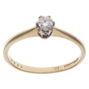 18ct Yellow Gold 0.15ct Diamond Solitaire Ring