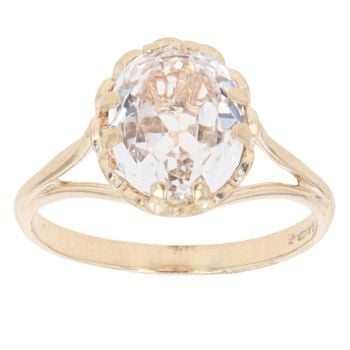9ct Yellow Gold Cubic Zirconia Single Stone Ring