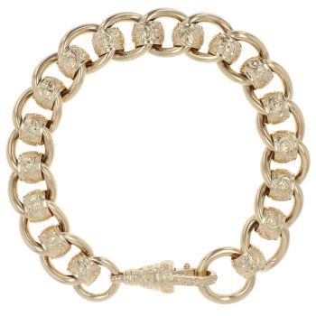 9ct Yellow Gold Rollerball Bracelet 9"