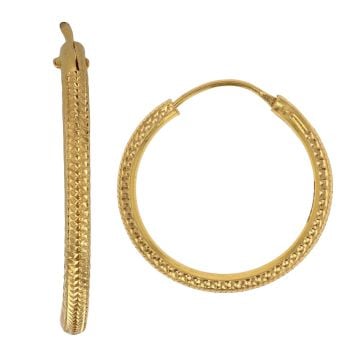 22ct Yellow Gold Grain Hoop Earrings