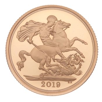 2019 Elizabeth II Fifth Portrait UK Full Sovereign Coin Boxed