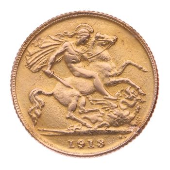 1913 George V Half Sovereign Coin