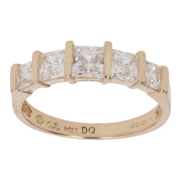 14ct Yellow Gold Cubic Zirconia Five Stone Ring