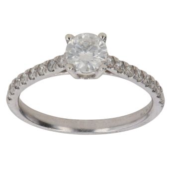 9ct White Gold 0.75ct Brilliant Cut Diamond Solitaire Ring