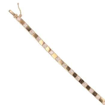 9ct Yellow Gold Cubic Zirconia Bracelet 7.5"