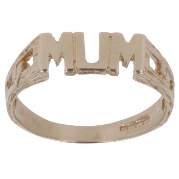 9ct Yellow Gold Mum Curb Style Ring