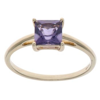 9ct Yellow Gold Iolite Single Stone Ring