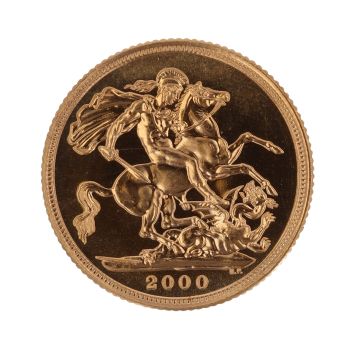 2000 Elizabeth II Fourth Portrait UK Full Sovereign Coin Boxed