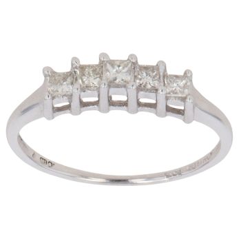 14ct White Gold 0.25ct Princess Cut Diamond Eternity Ring