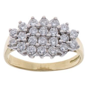 18ct Yellow Gold 0.85ct Brilliant Cut Cluster Ring