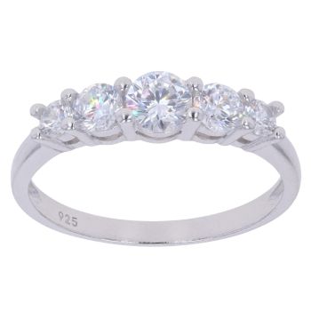 Silver Cubic Zirconia Eternity Ring