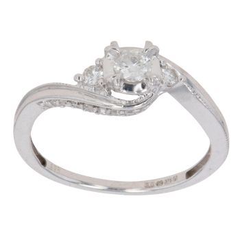 9ct White Gold 0.33ct Brilliant Cut Diamond Solitaire Ring