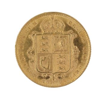 1892 Victoria Half Sovereign Coin