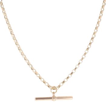 9ct Yellow Gold Belcher T-Bar Chain 22"