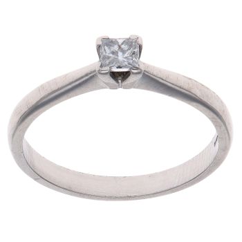 18ct White Gold 0.25ct Princess Cut Diamond Solitaire Ring