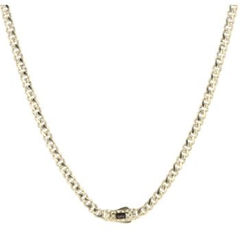 14ct Yellow Gold Monaco Patterned Curb Alternate Flex Lock Chain 20"