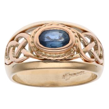 9ct Yellow and Rose Gold Sapphire Clogau Celtic Knot Ring
