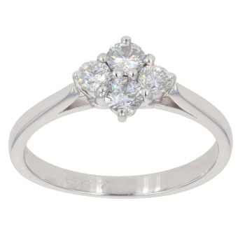 18ct White Gold 0.50ct Brilliant Cut Diamond Cluster Ring