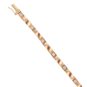 9ct Yellow Gold 0.15ct Diamond Bracelet 7.5"