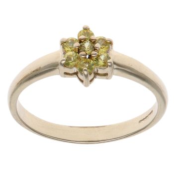 9ct Yellow Gold Yellow Sapphire Cluster Ring