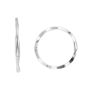 Silver Diamond Cut Hoop Earrings By Icesia