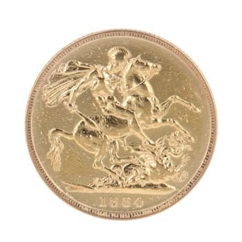 1884 Victoria Full Sovereign Coin