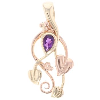 9ct Yellow and Rose Gold Amethyst Vine of Life Clogau Charm