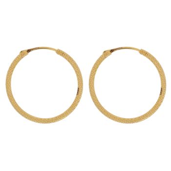 22ct Yellow Gold Dot Cut Hoop Earrings