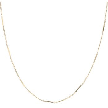 9ct Yellow Gold Bar and Curb Link Chain 24"