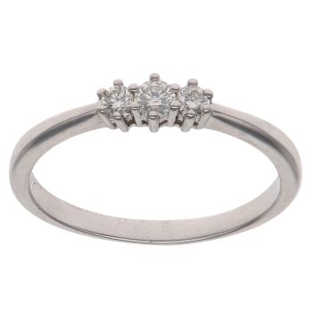 9ct White Gold 0.25ct Brilliant Cut Diamond Trilogy Ring