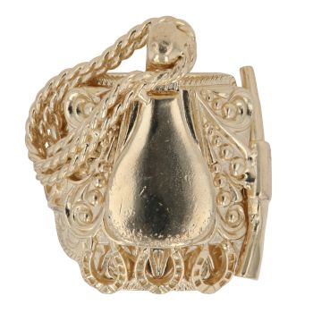 9ct Yellow Gold Patterned Saddle Ring