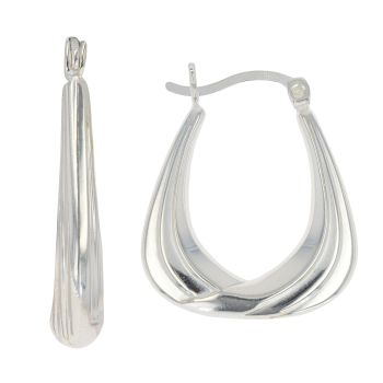 Silver Creole Hoop Earrings By Icesia