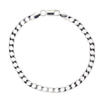 Silver Curb Bracelet 8" By Icesia