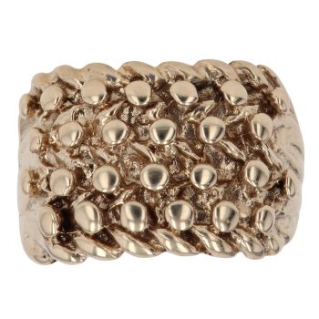 9ct Yellow Gold Four Row Keeper Ring