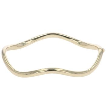 9ct Yellow Gold Wave Hinged Bangle